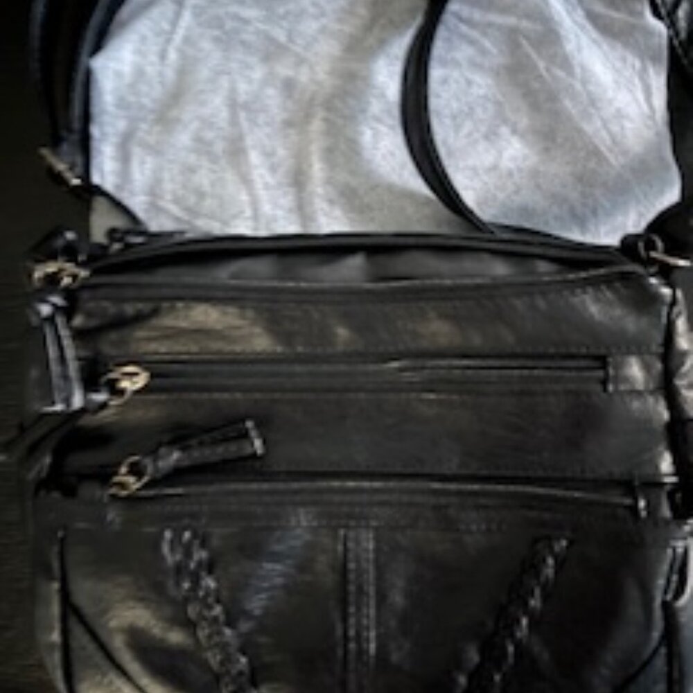 Cross bag Leather Black "Sophia's Soft Elegance 9.06" x 6.7" x 4.72"